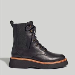 Madewell Helen Platform Leather Chelsea Boots Women 11 Black boots